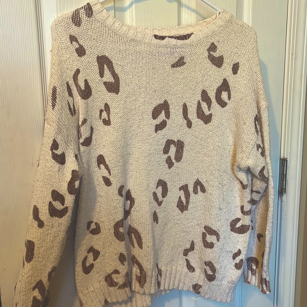 Leopard Cream Sweater